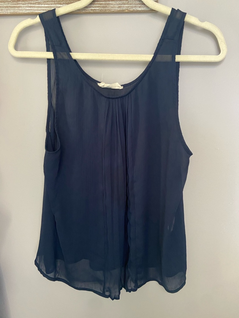 Hollister Navy Pleated Chiffon Tank Camisole